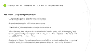Configuring Django projects for multiple environments | PDF