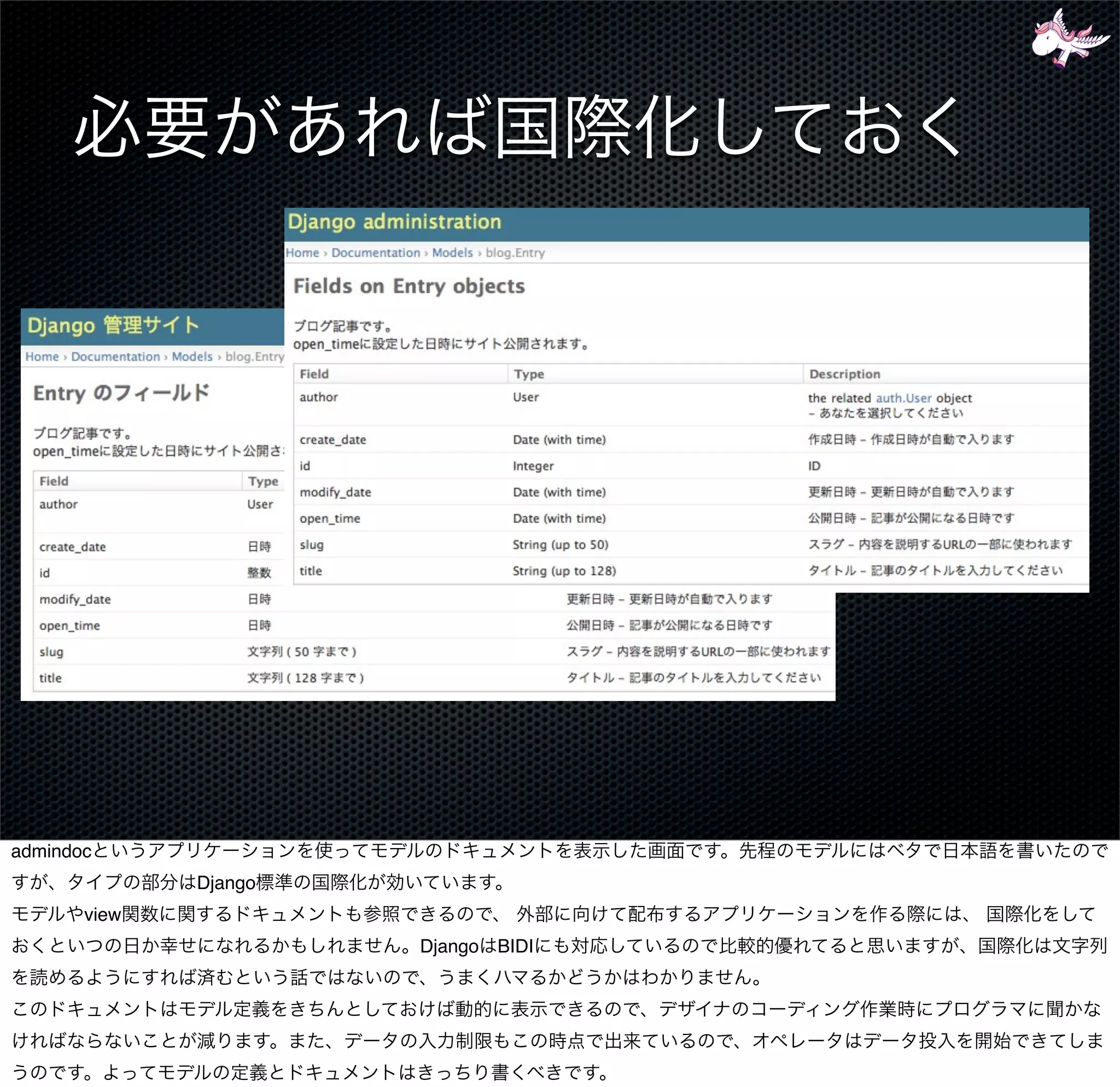 admindoc
              Django
       view
                       Django BIDI
 