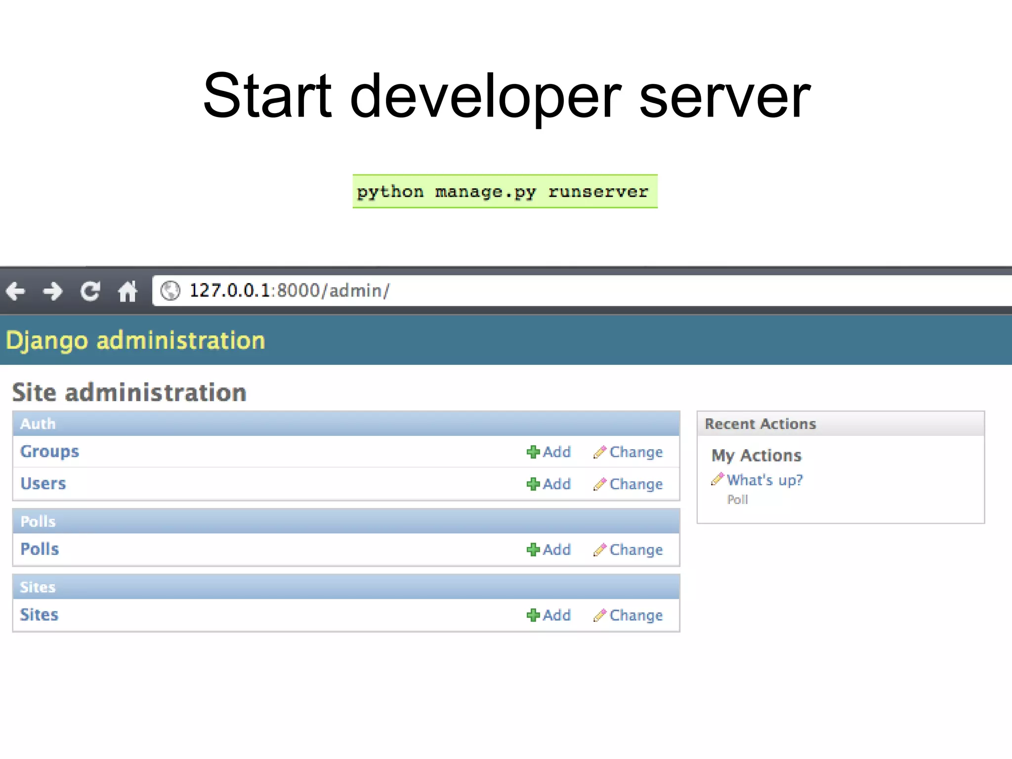 Start developer server