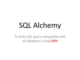Django - sql alchemy - jquery | PPT