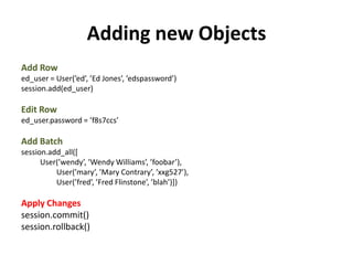 Django - sql alchemy - jquery | PPTX