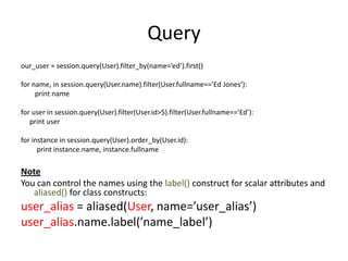 Django - sql alchemy - jquery | PPTX