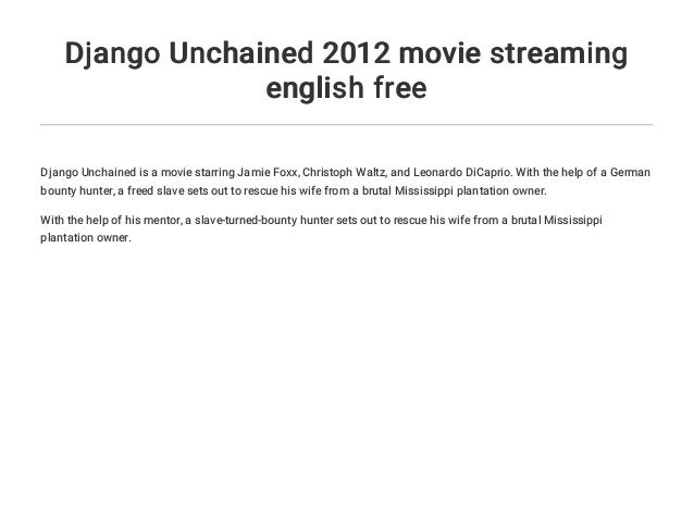Django Unchained 2012 Movie Streaming English Free