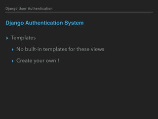 Django User Management & Social Authentication | PDF
