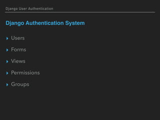 Django User Management & Social Authentication | PDF