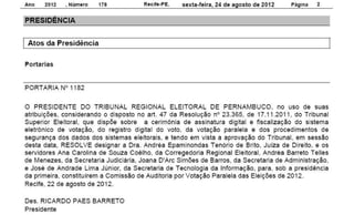 [NE10] Comissão de Auditoria de Urnas de Pernambuco - DJE