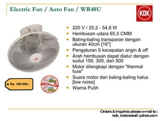 Wr40u Katalog Kipas Angin KDK | PPS