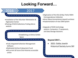 Dallas Jewish Historical Society Annual Report 2016
