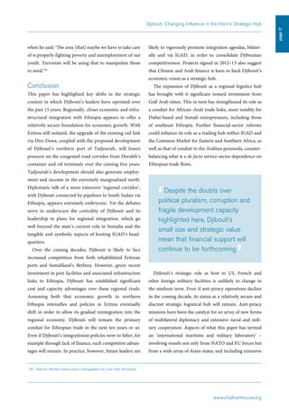 Djibouti changing influence Djibouti Chatham House | PDF