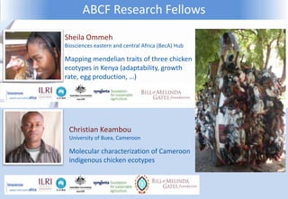 ABCF Research Fellows
Sheila Ommeh
Biosciences eastern and central Africa (BecA) Hub

Mapping mendelian traits of three ch...