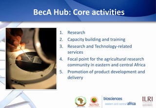 Biosciences eastern and central Africa – International Livestock Research Institute (BecA-ILRI) Hub: Its role on enhancing science and technology capacity in Africa