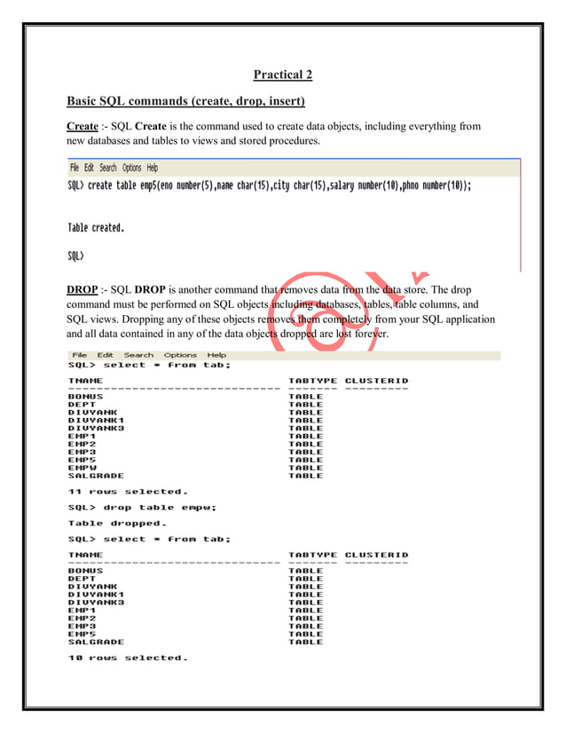 SQL Commands | PDF | Free Download