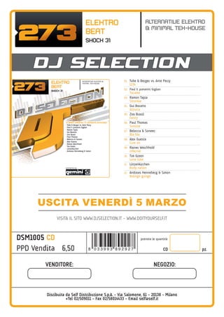DJ Selection 273 > Alternative Elektro & Minimal Tek-House
