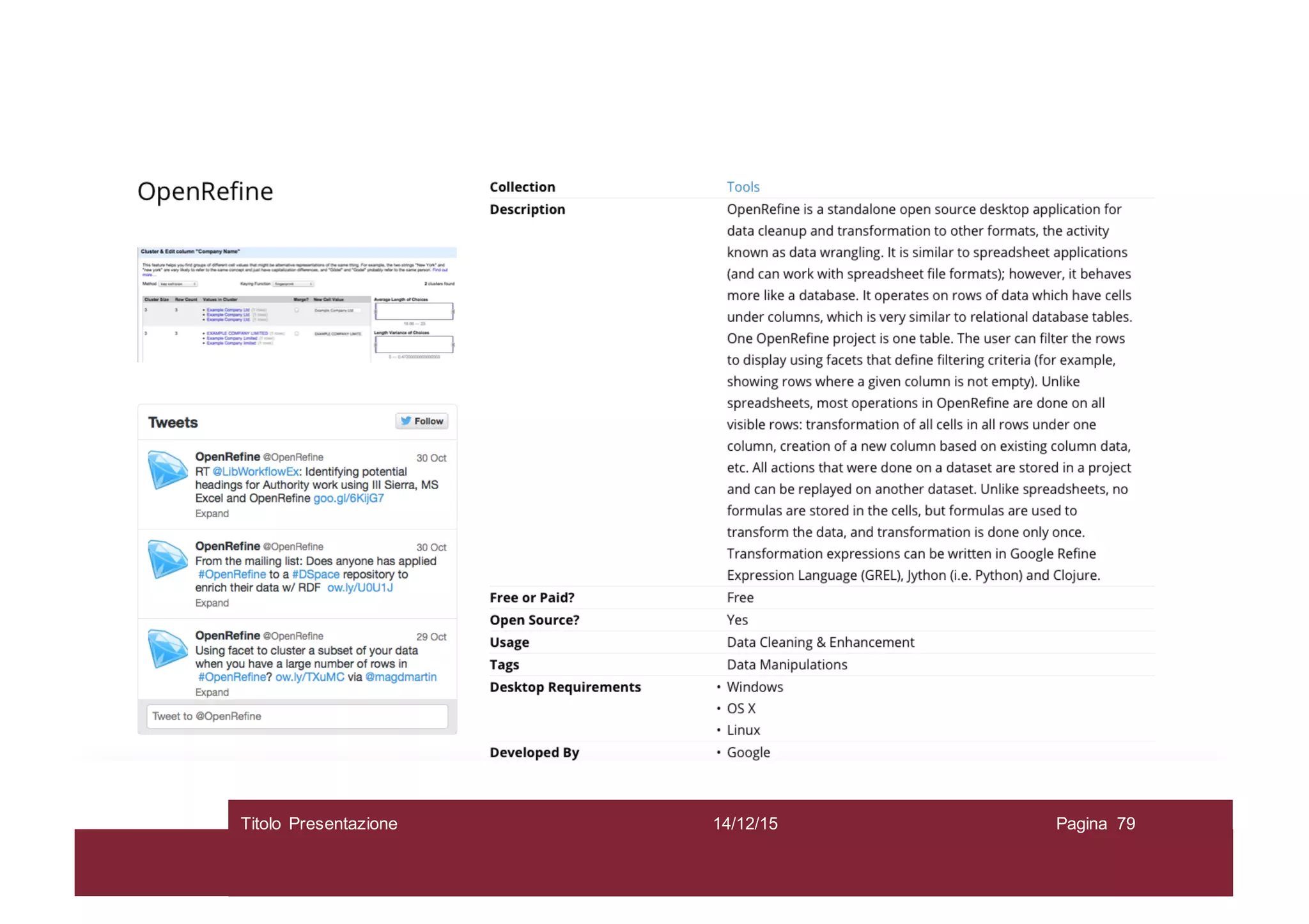 14/12/15Titolo Presentazione Pagina 79
 