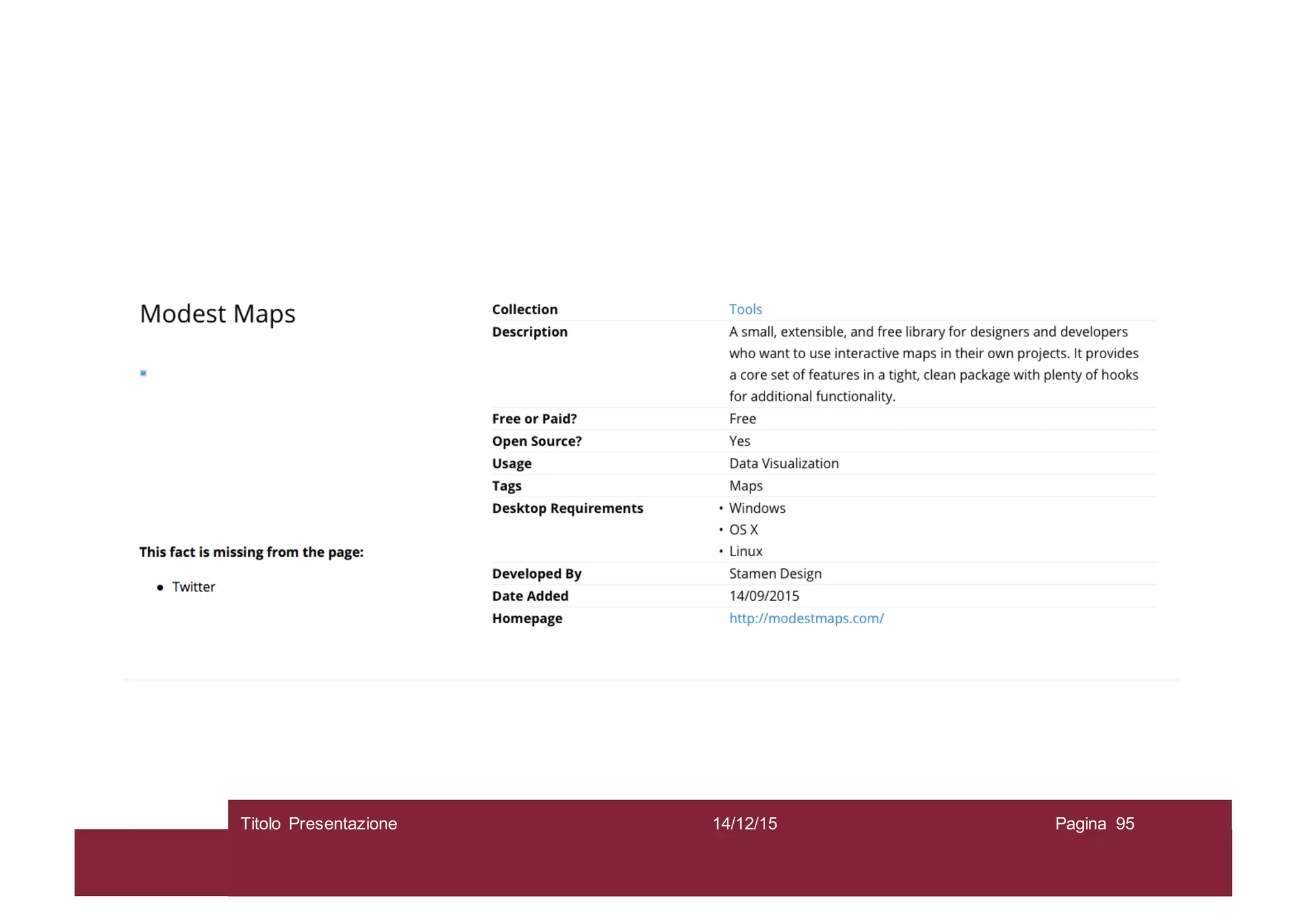 14/12/15Titolo Presentazione Pagina 95
 