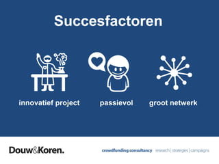 Succesfactoren
innovatief project passievol groot netwerk
 