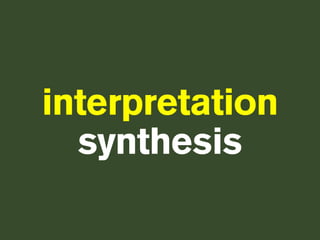 interpretation
  synthesis
 