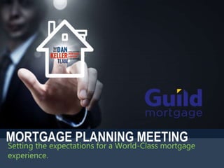 Setting the expectations for a World-Class mortgage
experience.
MORTGAGE PLANNING MEETING
 