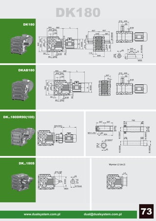www.dualsystem.com.pl dual@dualsystem.com.pl 73
Wymiar L2 (str.2)
DK180
DKAB180
DK..180DR90(100)
DK..180S
DK180
 