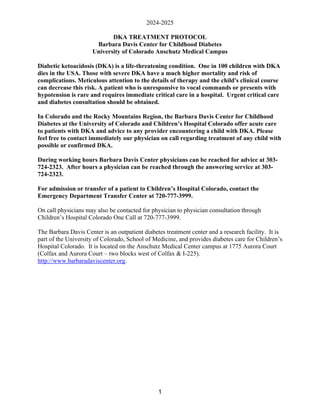 Comprehensive 2024-2025 DKA Treatment Protocol for Pediatric Diabetes ...