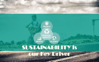 SUSTAINABILITY is
our Key Driver
 