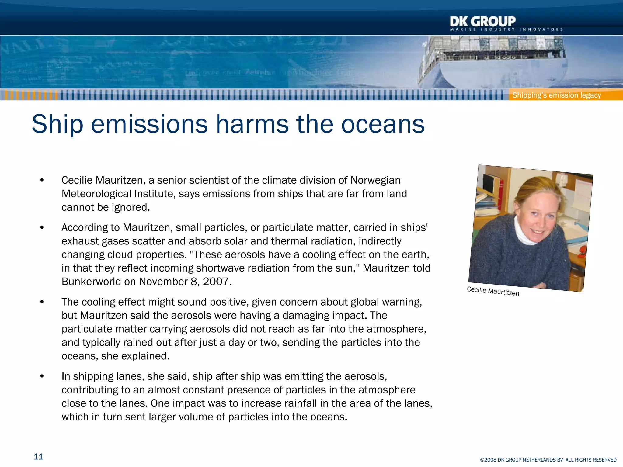 Container Ship - How to reduce effect on Climate and Pollution