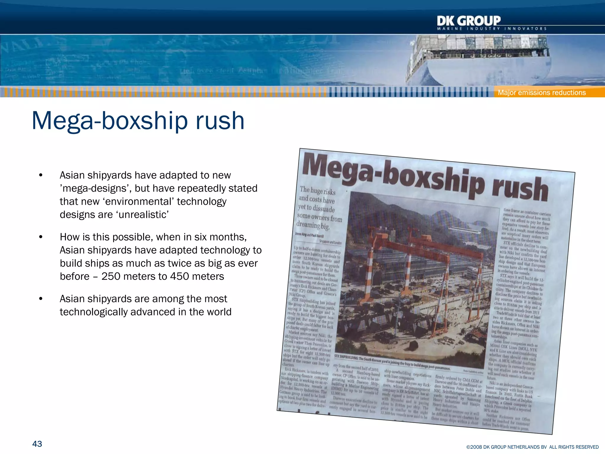 Container Ship - How to reduce effect on Climate and Pollution