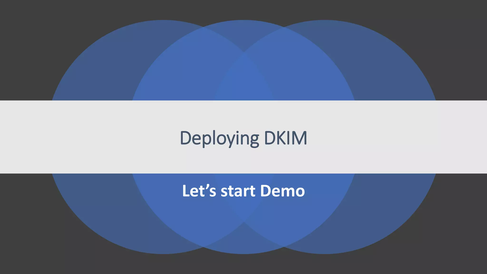 Deploying DKIM
Let’s start Demo
 