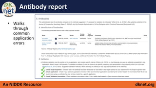 dknet.orgAn NIDDK Resource
Antibody report
• Walks
through
common
application
errors
 