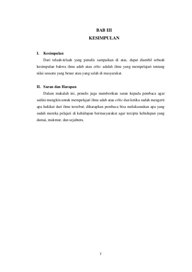 Ilmu Adab Atau Etik