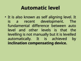 Principle of Levelling for various field and area and location | PPTX