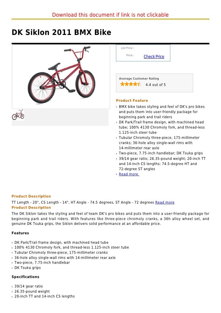 dk siklon bmx bike