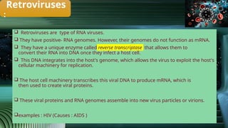 Viral Rna Reverse Transcriptase Example Viral replication ,Reverse transcriptionpptx | PPTX