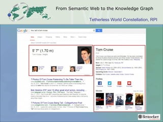 Tetherless World Constellation, RPI
From Semantic Web to the Knowledge Graph
 