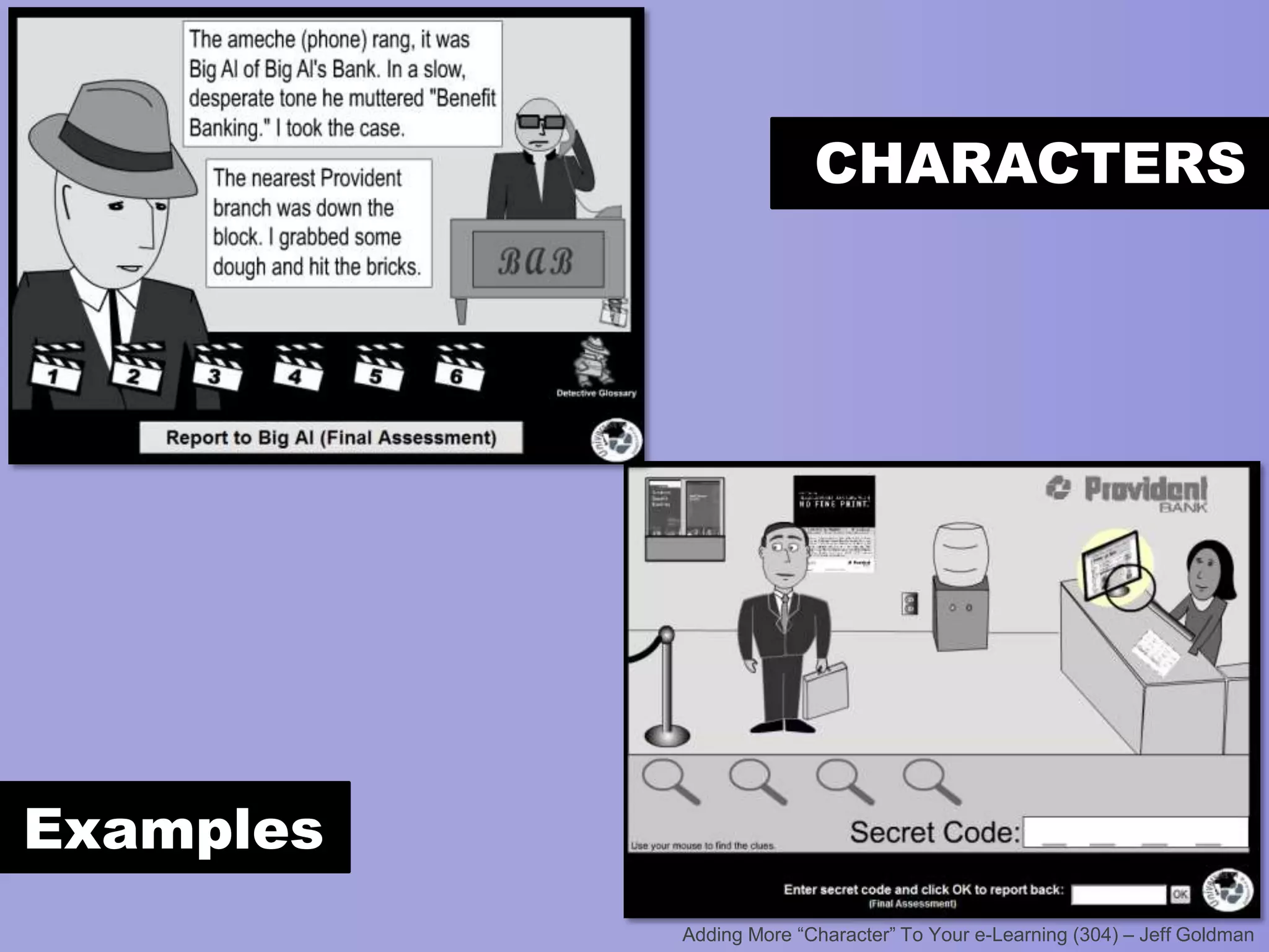 CHARACTERS

Examples

 