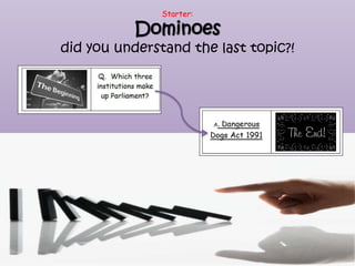 Starter:

           Dominoes
did you understand the last topic?!
 