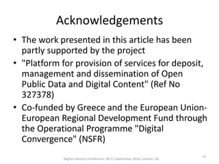 Open Infrastructure for Cultural Heritage Digital Content | PPTX