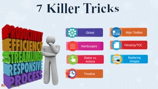 Align Toolbar
States vs.
Actions
Global
Filmstrip/TOC
Replacing
Images
Timeline
Hamburgers
 