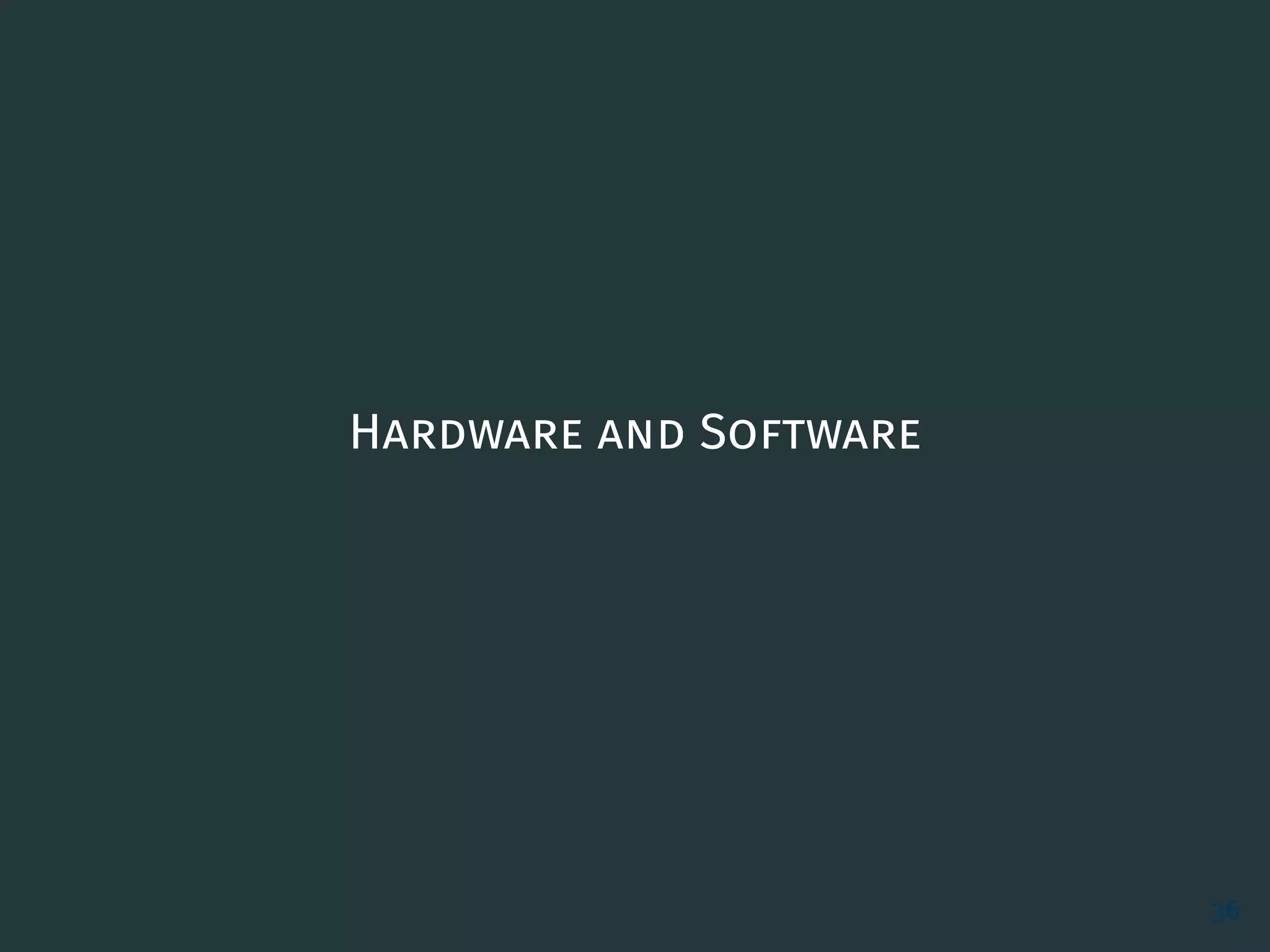Hardware and Software
36
 