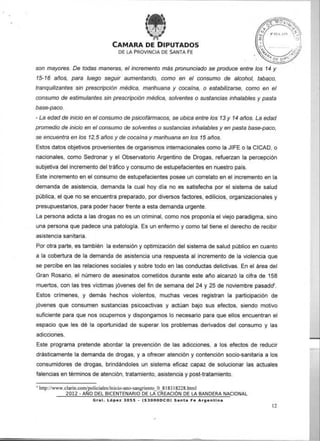 PROYECTO DE LEY PROGRAMA DE EMERGENCIA PROVINCIAL PARA LA PREVENCION DE ADICCIONES       SALUD Y ASISTENCIA SOCIAL