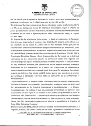 PROYECTO DE LEY PROGRAMA DE EMERGENCIA PROVINCIAL PARA LA PREVENCION DE ADICCIONES       SALUD Y ASISTENCIA SOCIAL