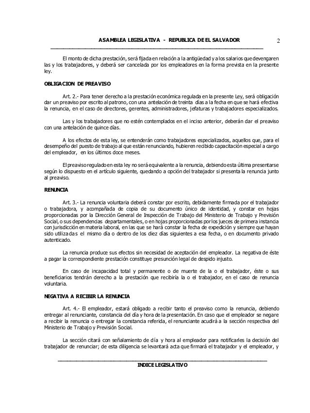 LEY REGULADORA DE LA PRESTACION ECONOMICA POR RENUNCIA 