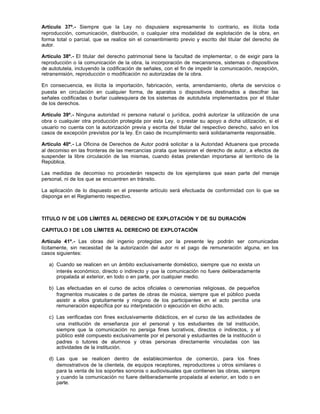 Dl 822 derechos de autor