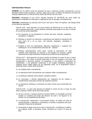 Dl 822 derechos de autor