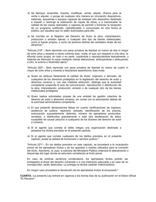 Dl 822 derechos de autor