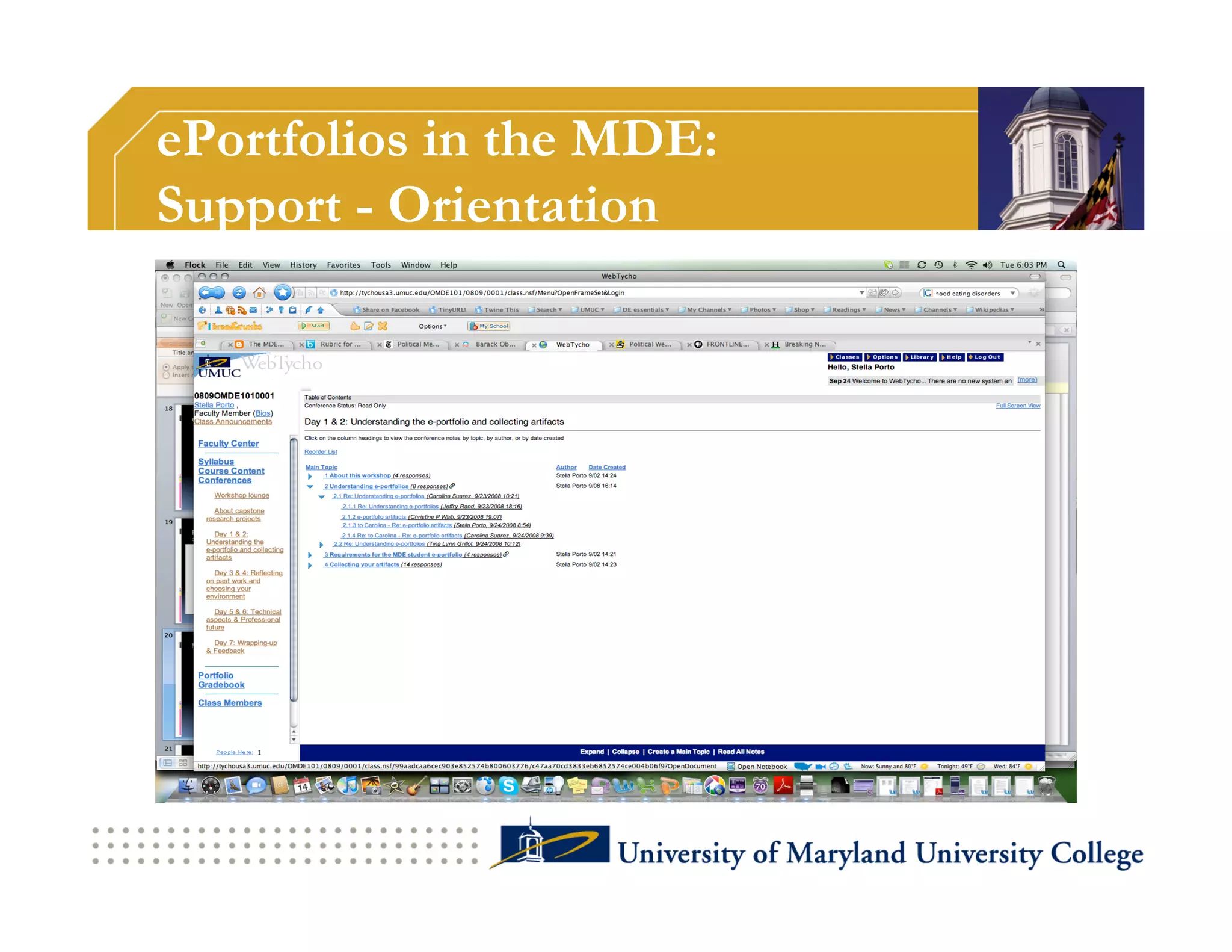ePortfolios in the MDE:
Support - Orientation
 