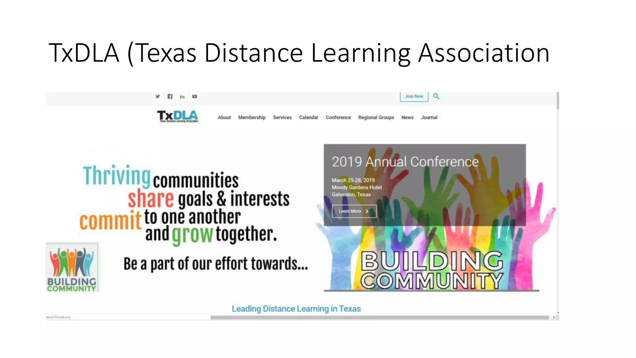 TxDLA (Texas Distance Learning Association
 
