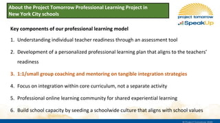 Key components of our professional learning model
1. Understanding individual teacher readiness through an assessment tool...