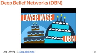 51
Deep Belief Networks (DBN)
Deep Learning TV, “Deep Belief Nets”
 