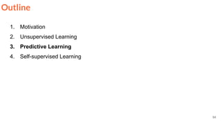 54
Outline
1. Motivation
2. Unsupervised Learning
3. Predictive Learning
4. Self-supervised Learning
 